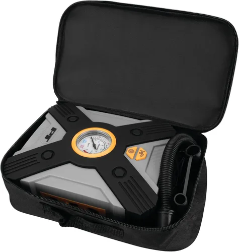 Vista 5 de Performance Tool Vortex E00004 Inflador de Neumáticos y de Bote 12V, Portabrocas de Aire con Bloqueo por Palanca, Cable de Alimentación Largo, Tres