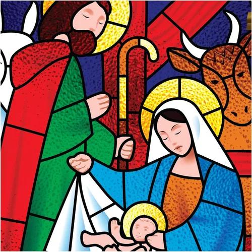 Vista 7 de Adhesivo para ventana de Belén pequeño de 11 pulgadas, calcomanía de Navidad para vidrio, decoración de ventanas y puertas, calcomanías