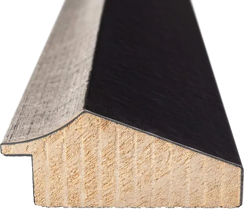 Vista 3 de Marco de 5 x 5 pulgadas, marco de madera real color negro, ancho de 2.25 pulgadas, profundidad del marco interior de 0.5 pulgadas, marco de fotos