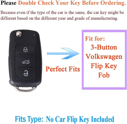 Vista 2 de SANRILY Funda para llave para Volkswagen Jetta Passat Beetle Polo Llavero