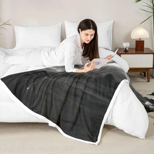 Vista 4 de Golf Printed Bed Blanket,Golf Club Lovers Blankets for Couch or Bed,Sports Theme Ball Game Fleece Blanket Soft Warm,Black Bedding for Kids Adults