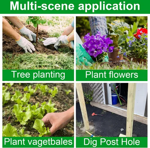 Vista 7 de RealPlus Taladro manual para perforar postes de 4 x 33 pulgadas, herramienta de excavadora de agujeros de jardín, taladro manual de tierra