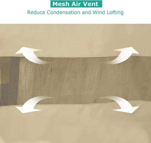 Vista 6 de SunPatio Funda redonda para mesas y sillas de exterior, resistente e impermeable, grande, protección para todo tipo de clima, cubierta de muebles
