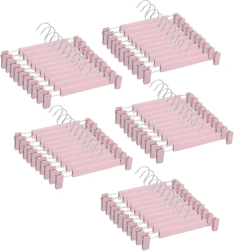 Vista 10 de NORTHERN BROTHERS Perchas para pantalones con clips, paquete de 30 perchas para falda de color negro resistentes para mujeres, hombres, niños