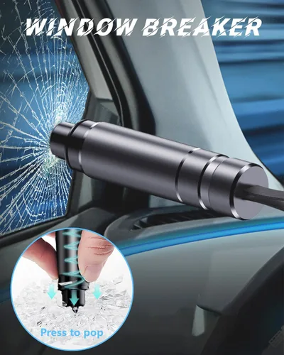 Vista 2 de SINSEN Cortador de cinturón de seguridad para romper ventanas de automóvil, herramienta de emergencia para romper vidrio, kit de escape de martillo