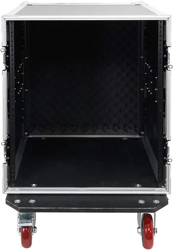 Vista 5 de Seismic Audio - 12 Space Pro Audio DJ Road Rack Case con ruedas - 12U Pro Tour Grade Rack