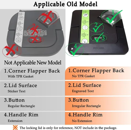 Vista 3 de Tapa de repuesto compatible con tapa de licuadora Ninja de 72 onzas, tapa de tapa para licuadora Ninja Blender Square Top Pitcher, compatible