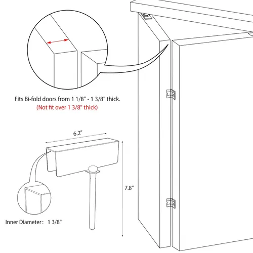 Vista 6 de Cerradura de puerta plegable de metal, cerraduras de seguridad para niños de doble puerta que mantienen a los niños pequeños, gatos y perros fuera