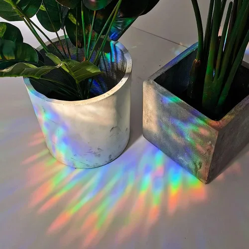 Vista 5 de Olicard Adhesivo de atrapasoles para interiores, película de prisma de arco iris para decoración de dormitorio, calcomanías de ventana anticolisión