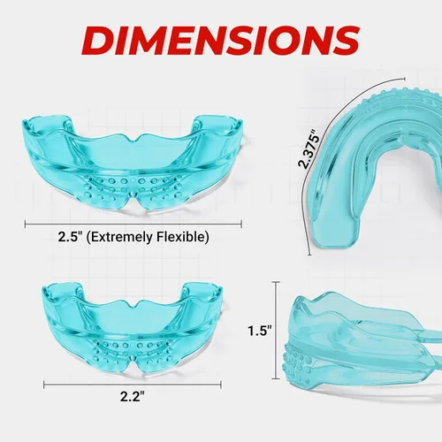 Vista 7 de SafeGrin Protector Bucal Azul para Brackets para Deportes - Silicona Premium para Adolescentes y Jóvenes, Protección de Dientes Superiores e