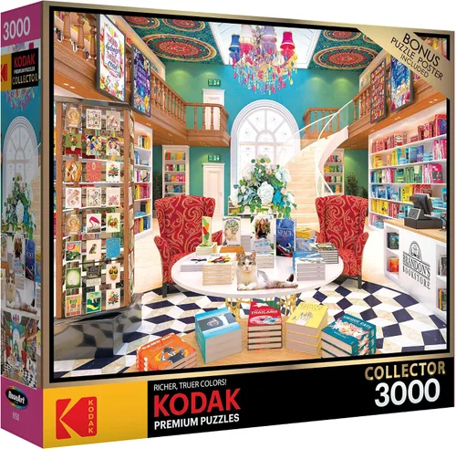 Vista 2 de RoseArt - Kodak Premium - Brandon's Bookstore - Rompecabezas de 3000 piezas para adultos