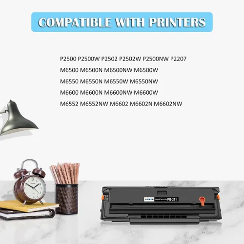 Vista 2 de PB211 PB-211 PB-211E PB211E PB-211EV Cartucho de tóner negro compatible con impresoras P2500W P2502W P2500W M6550NW M6552NW M6602NW M6600N M6600W