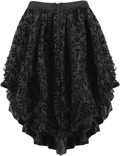 Vista 3 de Grebrafan Steampunk Midi Falda para mujer de tul multicapa alta baja trajes fiesta