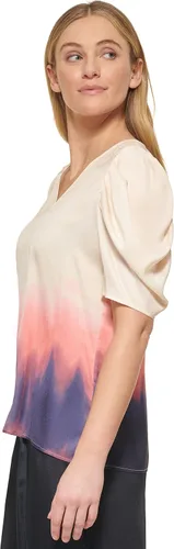 Vista 5 de DKNY Blusa de manga abombada para mujer Easy Everyday Top