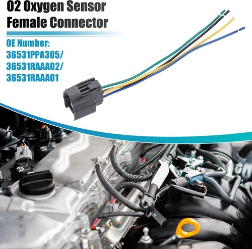 Vista 2 de uxcell Conector hembra No.36531PPA305/36531RAAA02/36531RAAA01 del sensor de oxígeno O2 para Honda CR-V 2002-2004 4pin