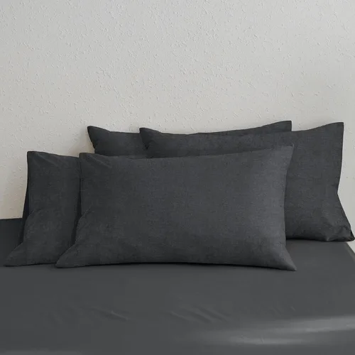 Vista 58 de MooMee Juego de 2 fundas de almohada de cuadros 100% algodón lavado con textura parecida al lino, transpirable, duradera, suave y cómoda