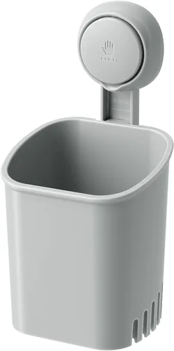 Vista 12 de LEVERLOC Potente soporte para cepillo de dientes con ventosa, soporte de ducha de pared sin taladros para cepillo de dientes, pasta de dientes