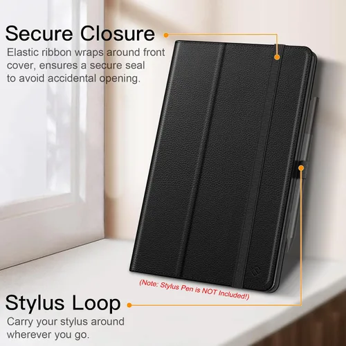 Vista 8 de Fintie Funda tipo folio para Amazon Fire Max 11 (13ª generación, versión 2023) – Funda plegable de piel vegana de primera calidad con soporte Negro