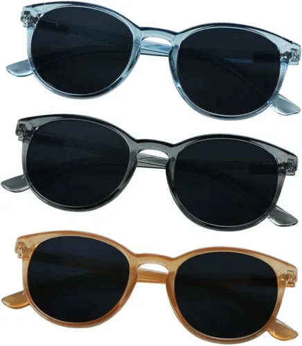 Vista 5 de YEIN 3 Pack Sunglasses for Men and Women, UV Protection Outdoor Glasses Vintage Square Full Frame