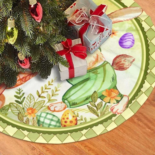 Vista 9 de Falda de árbol de Navidad con huevos de Pascua coloridos, 36" para Navidad, Halloween, Año Nuevo, decoración de fiesta, árbol de casa, alfombra