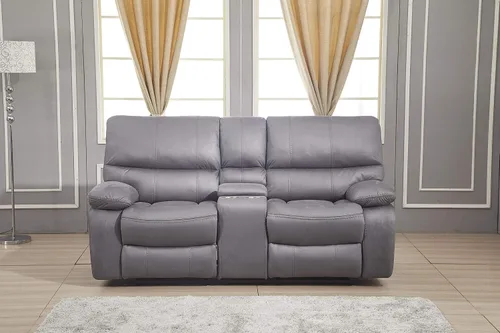 Vista 7 de Betsy Furniture Juego de sofá reclinable de microfibra para sala de estar 8007 (gris, sofá+sofá biplaza+reclinable)