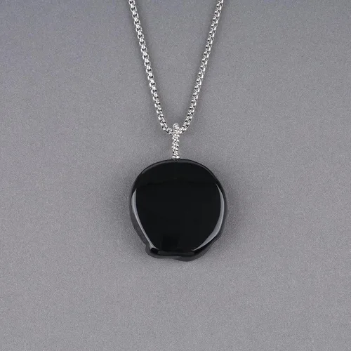 Vista 6 de COAI Collar de obsidiana de cuervo vikingo para hombre