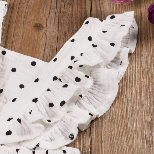 Vista 7 de Mameluco con volantes para bebé recién nacida, con diadema, ropa de verano