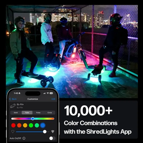 Vista 3 de ShredLights Underglow LED Light for Electric Skateboards, Longboards, Scooters Full RGB, 11 Light Modes, Adhesive Mount