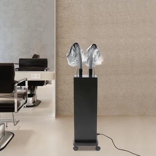 Vista 2 de DNYSYSJ Secador de pelo con capucha, soporte profesional para secador de pelo con 5 modos y temporizador ajustable, capó de salón con capucha y Negro