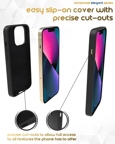 Vista 5 de Elegant Series - Funda para iPhone 13 Pro de 6.1 pulgadas, funda de silicona duradera que absorbe los golpes con forro de microfibra, acabado mate