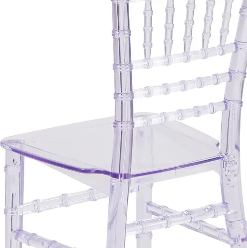 Vista 9 de Flash Furniture Silla Chiavari para Niños de Resina de Cristal Transparente para Fiestas y Eventos para Uso Comercial y Residencial