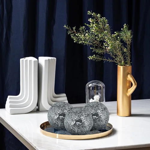 Vista 5 de MDLUU Orbes decorativos de 4 pulgadas, bolas de esfera de mosaico, bolas de centro de mesa para cuencos, jarrones, decoración de mesa de comedor