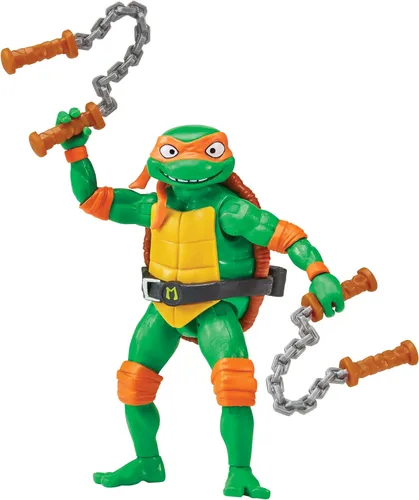 Vista 3 de Teenage Mutant Ninja Tortugas: Mutant Mayhem 4.25" Michelangelo Figura de acción básica por Playmates Toys