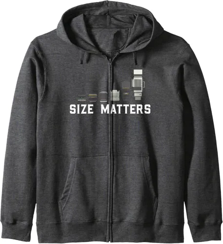 Vista 3 de Photography Camera Lens Size Matter Photographer Shutterbug Zip Hoodie