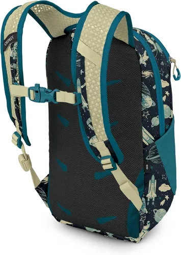 Vista 6 de Osprey Daylite Jr. - Mochila para niños y viajes, estampado espacial y azul antiguo