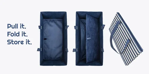 Vista 9 de Pack de 3 bolsas de la compra Planet E, para comestibles, reutilizables, grandes, plegables, con bases reforzadas, hechas de plástico reciclado