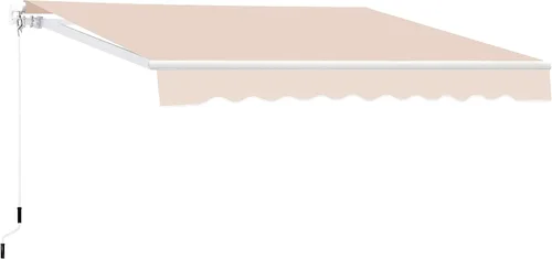 Vista 9 de MUPATER Toldo retráctil de 10 x 8 pies para patio, refugio al aire libre para terraza con manivela manual, proyección de 96 pulgadas, beige