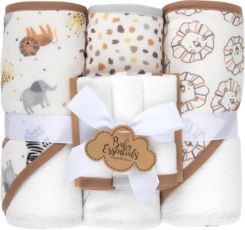 Vista 16 de Juego de 6 toallas de baño con capucha para bebés y niñas recién nacidos, bebés y niños pequeños, juego de toallas con capucha para bebés y niñas