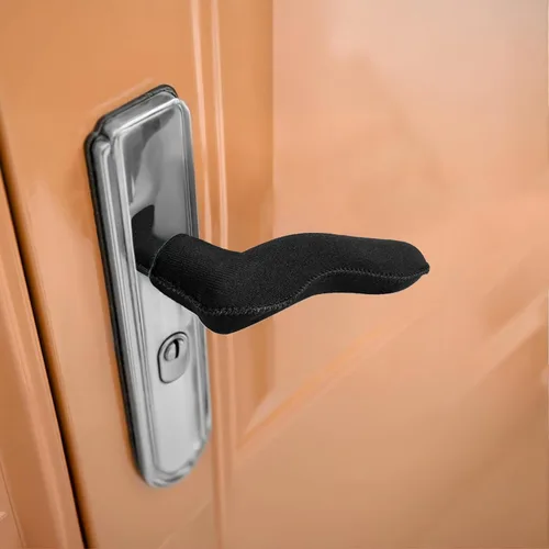 Vista 7 de 5 fundas para manijas de puerta, protectores de pomo antiquemaduras y anticongelante, cojín de goma de neopreno elástico para manijas de frío/calor