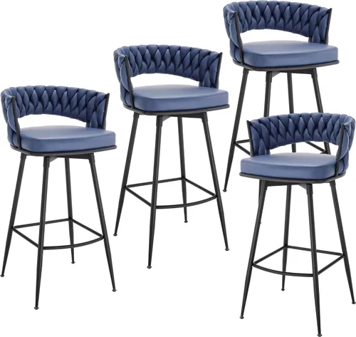 Vista 11 de BV - Juego de 2 taburetes de bar de altura de mostrador, taburetes de bar de altura de asiento de 26 pulgadas, taburetes de bar giratorios de 180°