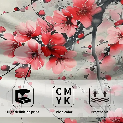 Vista 3 de Giwawa Juego de toallas de mano con diseño de flor de cerezo y flor japonesa, Sakura floral, para interiores y exteriores, juego de toallas de mano