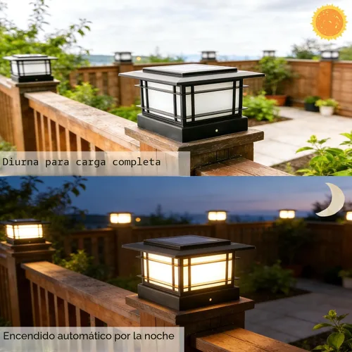 Vista 4 de Dynaming Luces solares de 4 x 4 para exteriores con 2 modos de color, luces solares para poste de valla, carcasa negra para postes de vinilo/madera