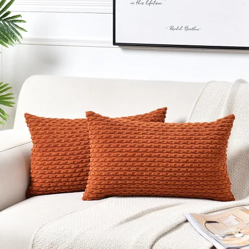 Vista 29 de Fancy Homi - Juego de 2 fundas de almohada decorativas de color rosa polvoriento de 30.5 x 30.5 cm con pompones para sofá cama, decoración moderna