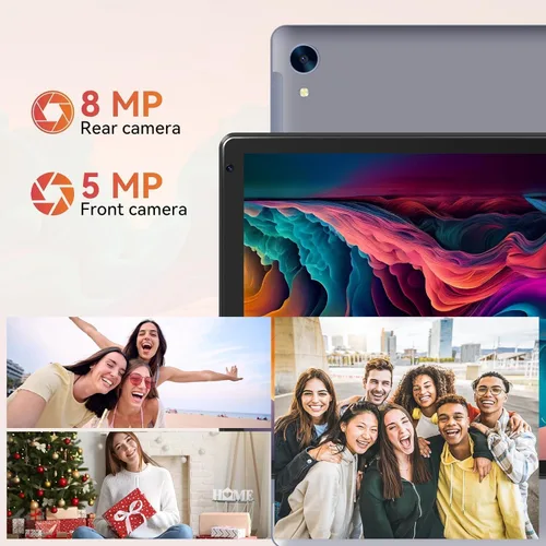 Vista 6 de Android Tablet with 10.1 inch 1280 * 800 IPS HD Touchscreen, Octa-Core Processor, 128GB Storage, 1TB TF Card Expandable, 5G/2.4G WiFi, BT 5.0,Dual