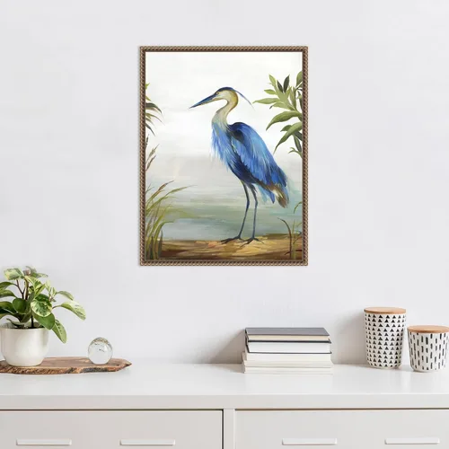 Vista 5 de Amanti Art Lienzo enmarcado para pared, 24 x 18 pulgadas, garza azul de Aimee Wilson, lienzo enmarcado para pared, obras de arte de animales