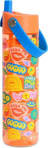 Vista 21 de Elemental Botella de agua Splash con pajilla, botella de agua reutilizable de plástico Tritan sin BPA con correa, ideal para viajes, gimnasio