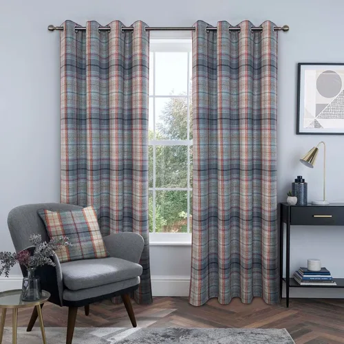 Vista 32 de always4u - Cortinas de cuadros beige con ojales, aspecto de lana, modernas para sala de estar y dormitorio, decoración del hogar, cortinas a