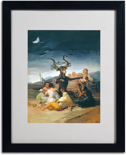 Vista 2 de Trademark Fine Art El sábado de las brujas de Francisco Goya con marco negro, 16 x 20 pulgadas
