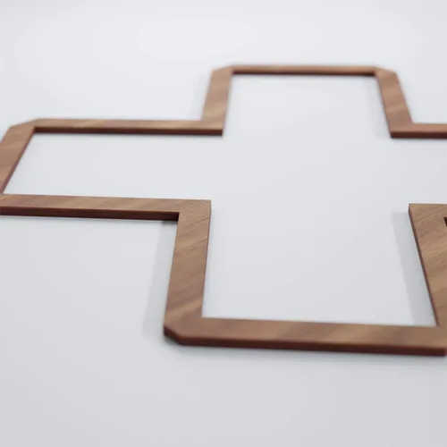 Vista 56 de 7 3/8"W X 7 3/8"H Extra Pequeño Fowler Decorativo Fretwork Madera Paneles De Pared, Aliso