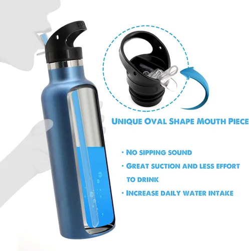 Vista 3 de Tapa de popote para Hydro Flask boca estándar, multicompatible con tapa de ascenso Simple Modern para boca de 1.91 pulgadas, 18 onzas, 21 onzas, 24